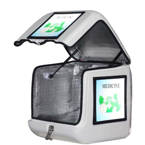 Fiberglass Reinforced Plastic Motorbike Pizza Delivery Box With Three Advertising LED Plate