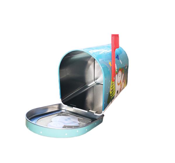 Decorative Mailbox Shaped Gift Boxes , Christmas Cake Tin Box For Biscuit Packing