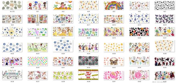 Relástico UV DTF Cup Wrap Transfers Label Impermeável 16oz 24oz 20oz 40oz