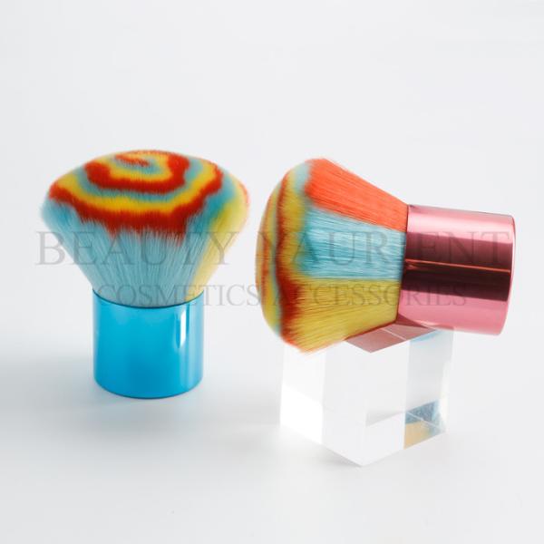 Multicolored Hair Kabuki Makeup Brush OEM Logo Facial Beauty  Tools