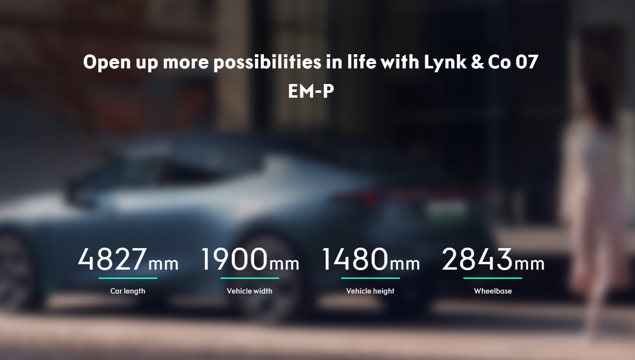 Высокоскоростной гибридный электромобиль Geely LYNK&CO 07 EM-P 2024 Ev Car REEV LYNKCO 07 EM-P