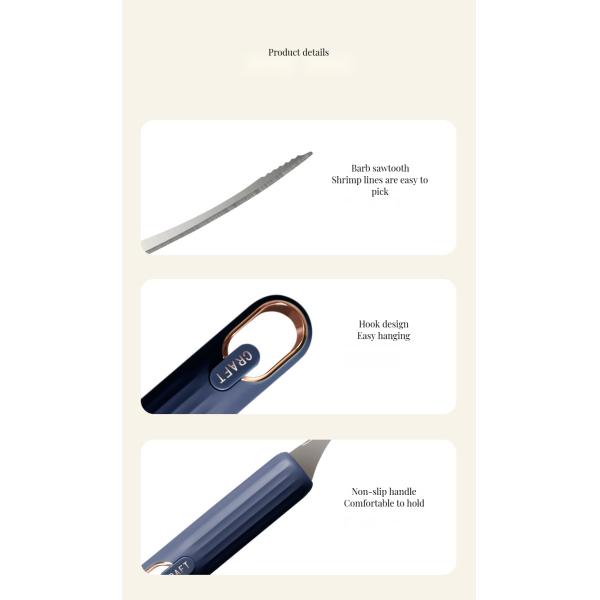 Metal Shrimp Deveiner and Fish Scale Scraper Tool for Easy Home Cooking Seafood Tools