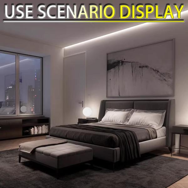 Luz linear embutida LED preta de gesso Luz de teto Trave Sala de estar Ângulo Yang Alumínio Cartão de perfil Slot produto
