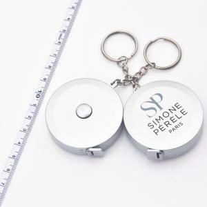 Fita métrica costurando personalizada 1.8m plástica de prata com Lanyard