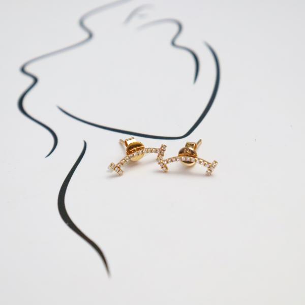 Smile Anti-Exposure Design 18K White Gold Earrings with IGI Certified Lab-Grown Diamond for Women's Wedding