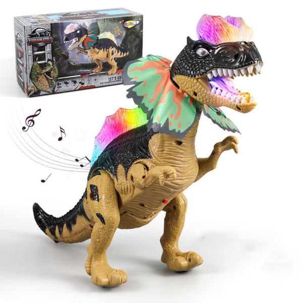 Children's Electric Toy Double Crowned Dragon with Lights Chirping Walking Flapping Wings Items