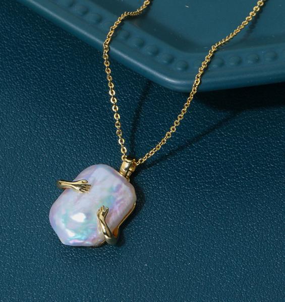 Unique Crosses Pendant Necklace For Women Natural Freshwater Pearl Beads Natural Pearl Necklace Jewelry Set