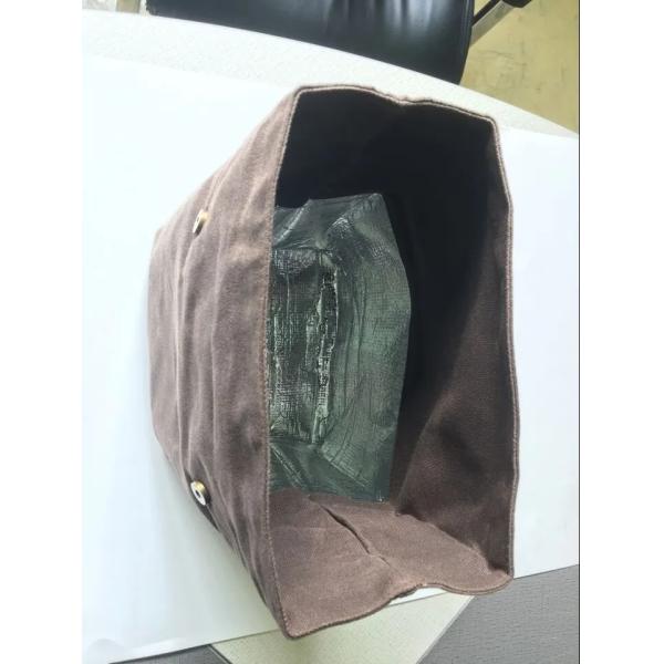 Custom printed high quality 10oz 12oz 16oz insulated washable waxed canvas reusable lunch bag with aluminium foil