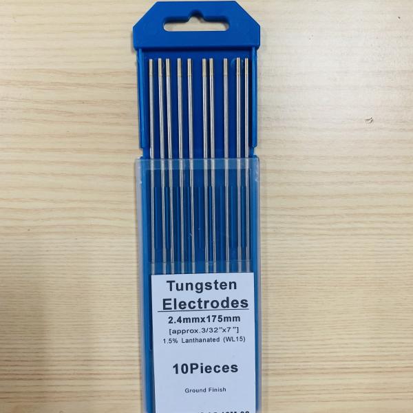 Eletrodos de tungstênio de soldagem de ouro de 2,4 mm*175 mm 3/32 WL15 Tig para aplicações de soldagem