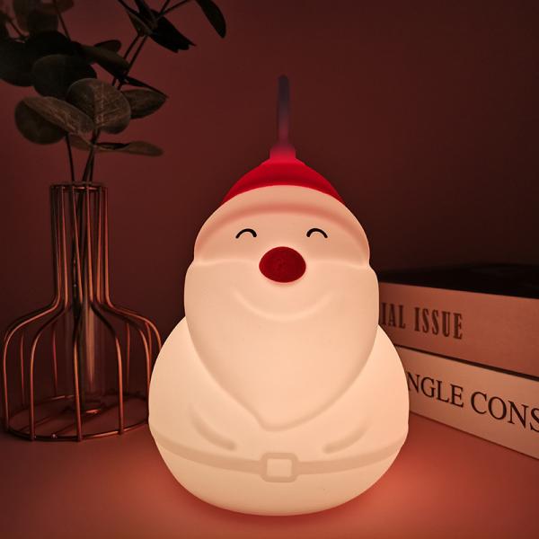 Рождественский свет для детей Лампа Милая лампа 16 цветов Нажимный силиконовый детский ночной свет USB перезаряжаемые детские ночные огни
