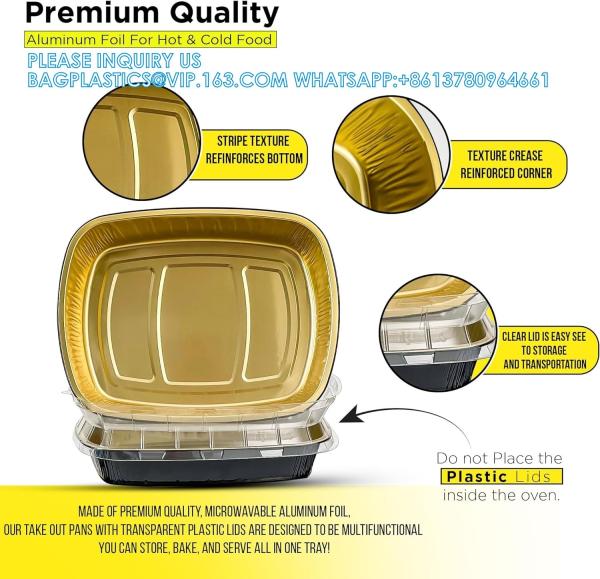 161mm Diameter 320ml Disposable Foil Trays Food Containers Smooth Wall Aluminium Foil 750ml Gold Aluminum Takeaway