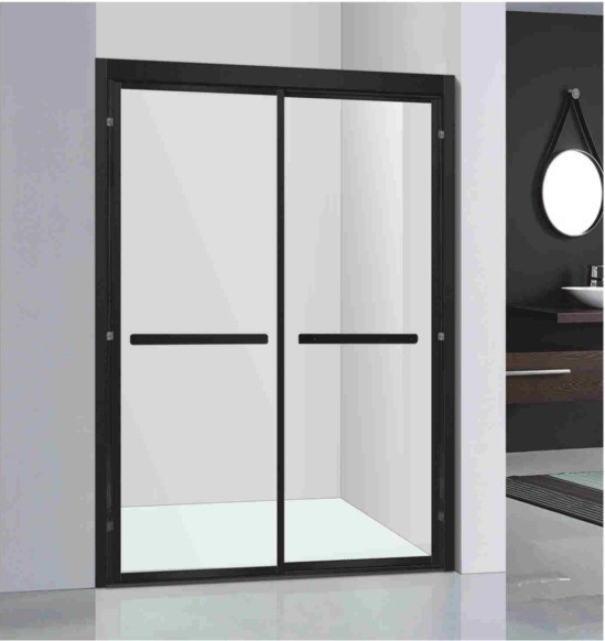 Gold Glass Shower Enclosure with Ceramic Tray and 8mm Tempered Hinged Door Base Parts