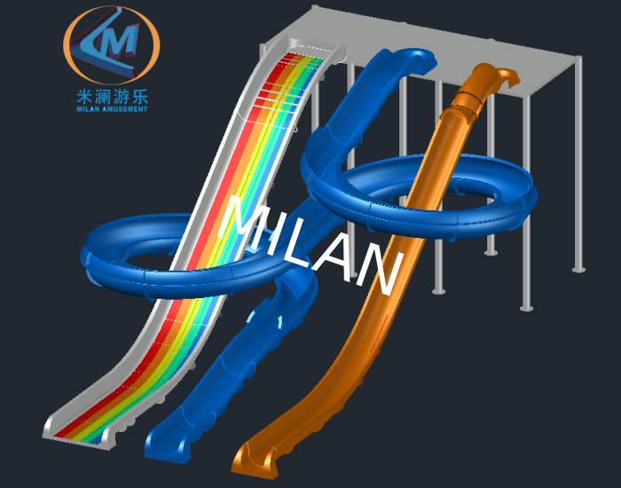 Colorful Amusement Water Slide High Speed Water Slide Customizable