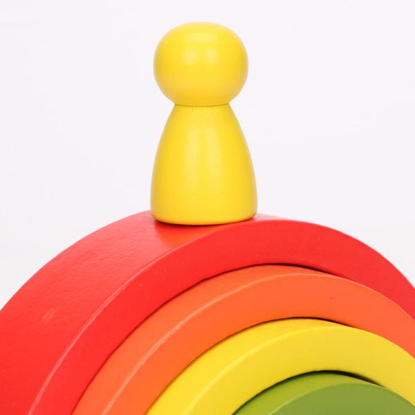 Blocs constitutifs en bois Toy Creative Educational d'arc-en-ciel de Brown 18cm