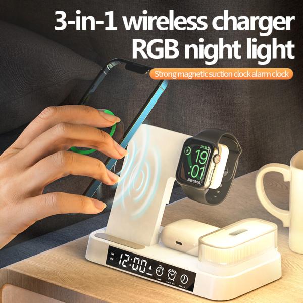 Black Multi Device Qi Charging Station , Wireless Charging Power Station 463g