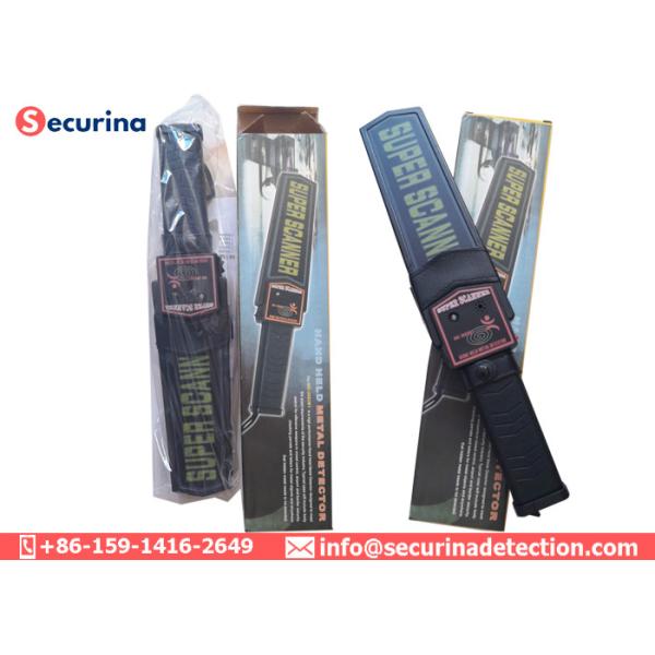 Black Color Security Metal Detector Wand 200mm Length Detection Area For Security Checking