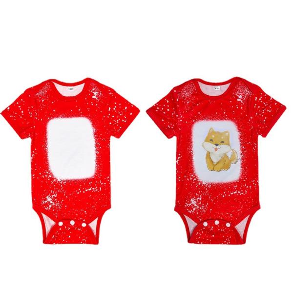 Multicolored Tie Dye Polyester Short Sleeve Baby Onesie Blanks For Sublimation Heat Transfer Printing