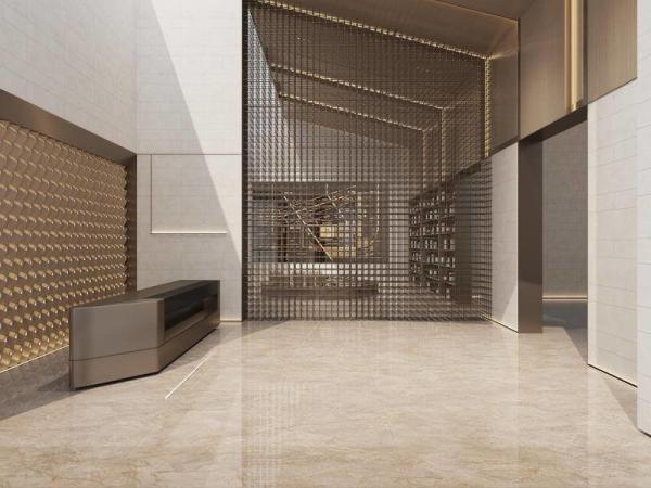1200x1200mm Polished Glazed Porcelain Tile Light Yellow 0.5% W.A