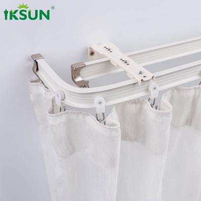 Smooth Bendable Double Curtain Track , Curved Metal Curtain Track 1.25mm Thickness