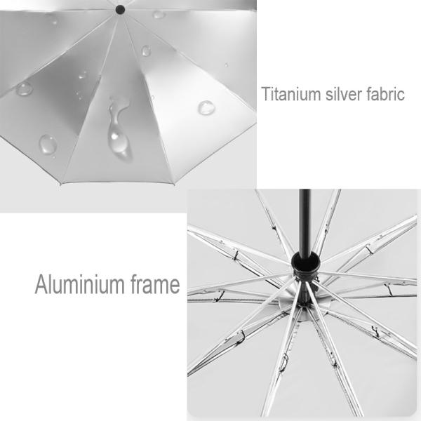 Tech Titanium Silver Coating Custom Fold Inverted Reverse Umbrella for Stylish Design