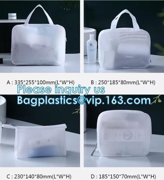 Frosted EVA Cosmetic Tote Bag Travel Toiletries Bags Waterproof Makeup Organizer Pouches With Handle
