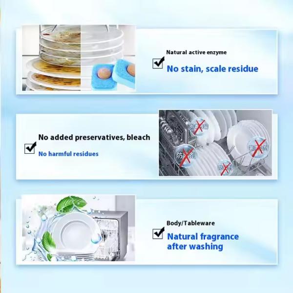 Appareil de lavage de vaisselle écologique automatique Tablettes Appareil de lavage de vaisselle Détergents OEM ODM Nettoyage de cuisine