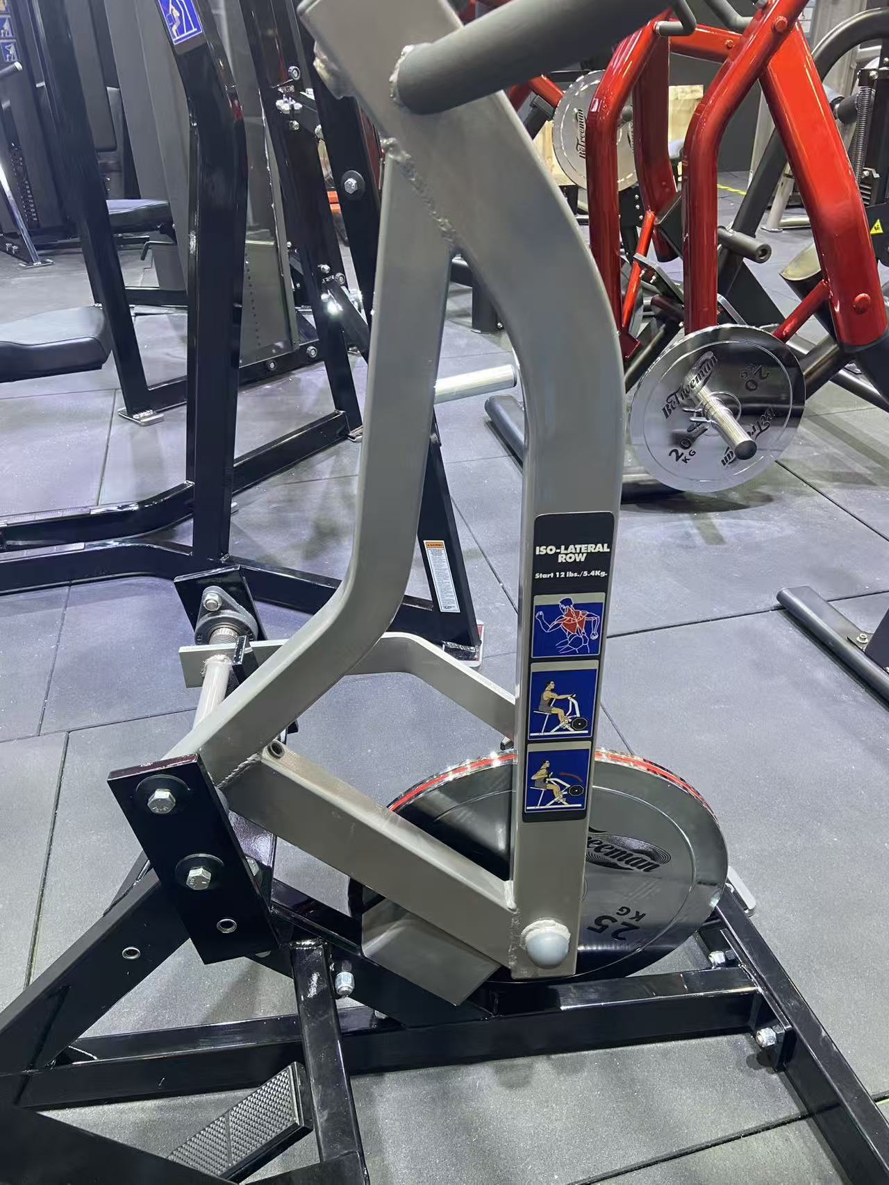 Iso-Lateral Rowing Machine Steel Plate Loaded Back Trainer for Commercial Gym Strength Workouts