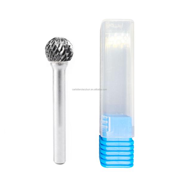 Free Sample Rotari Power Tool Parts 6mm Tree Shape Double Cut End Grinding Die Grinder Bits Tungsten Rotary File Carbide Burr