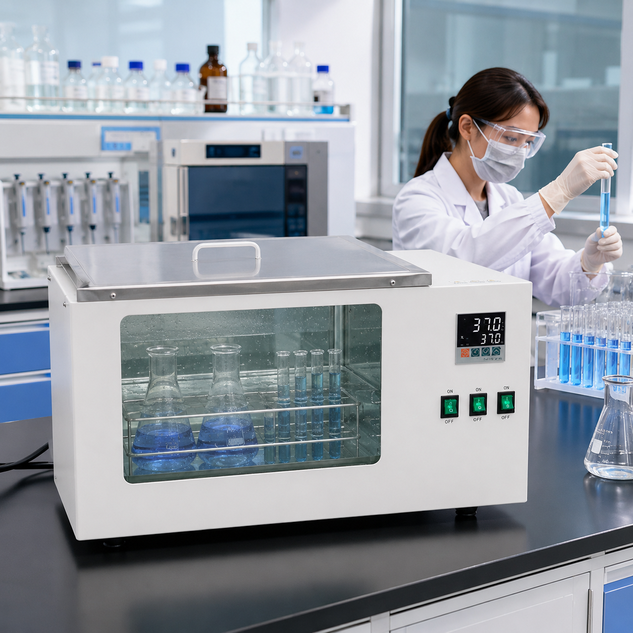 Cenlee Thermostatic Water Bath 304 Stainless Steel Digital LED RT+5-100C Large Capacity Circulating Bath for Chemical Pharma Lab