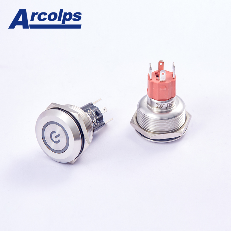 High Temperature 10A Push Button Switch 25mm Push Button Light Switch