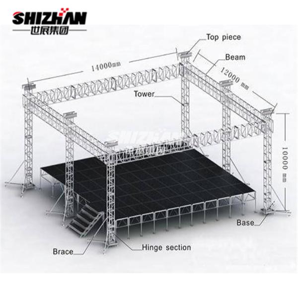 Outdoor Bolt Aluminum Lighting Truss Triangle Shaped