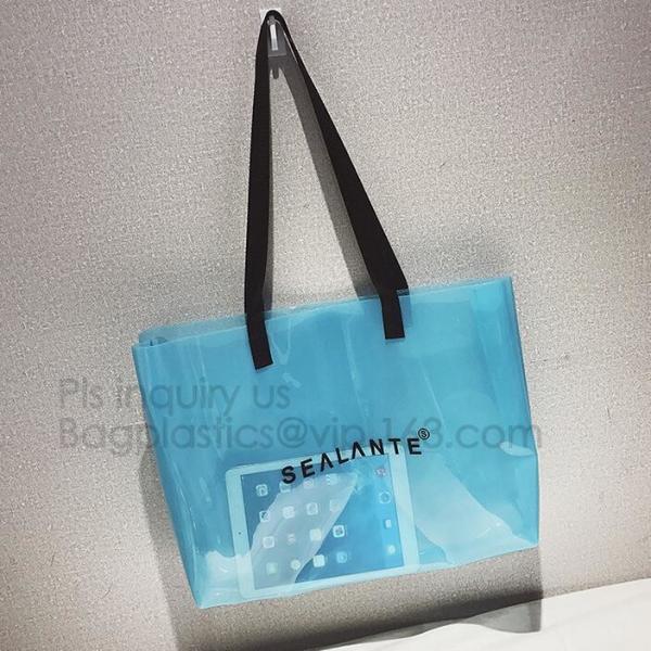 pvc transparent zipper bikini cosmetic bag, tote lady waterproof PVC swimming transparent beach bag, beach bag swimming
