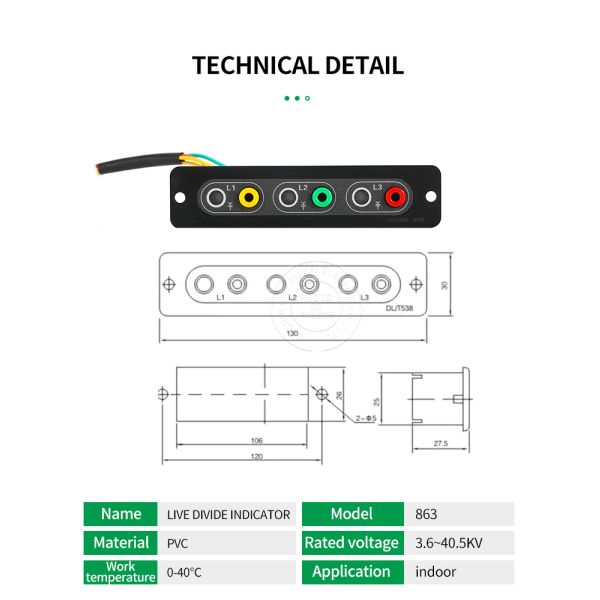 DOWE 863 Indoor High Voltage Switchgear Charge Display Device Charged Indicator