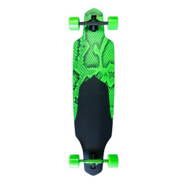 OEM Dusters California Skateboards Channel Snakeskin Neon Green Longboard Complete Skateboard - 9.375 x 38
