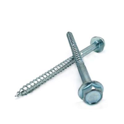 4.8 / 8.8 Grade Steel Hex Head Self Tapping Metal Screws With Flange For Wood