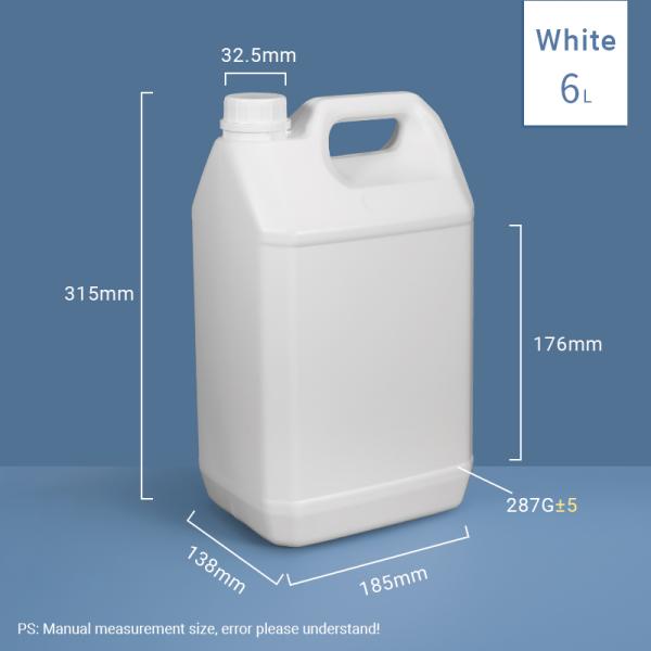 HDPE пластиковый фторид прозрачная бутылка реагента 1000 мл 1L для химической упаковки