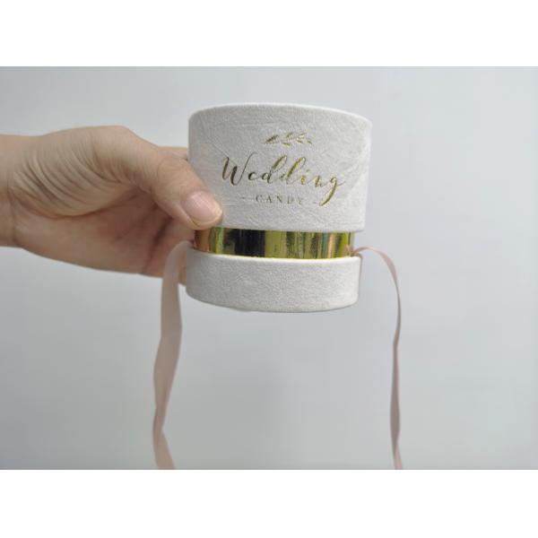 Настраиваемая D8 * H7.7CM Серая круглый подарочный ящик для свадебной вечеринки