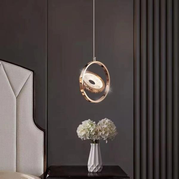 Lâmpada pendente de acrílico simples e pequena para sala de jantar
