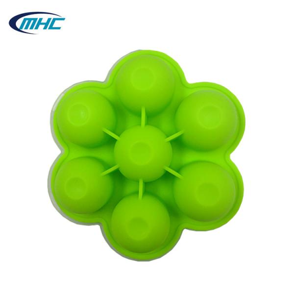 Waterproof Silicone Ice Mold 7 Cavity BPA Free Ice Cream Moulds Ball Shaped