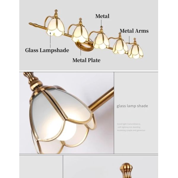 LED American vanity Mirror Headlight multicolor mirror cabinet Glass Wall lamp mirror wrought iron lamps (WH-MR-71)