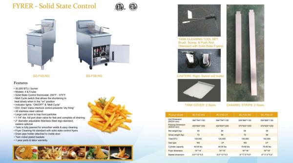 Durable Stainless Steel Commercial Fryer Gas For Restaurant
