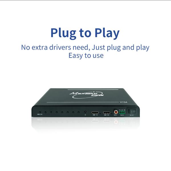 Splicer rotativo de alto desempenho de nível industrial BIT-VWC-104R para operação de vários desktops - Entrada e saída HDMI