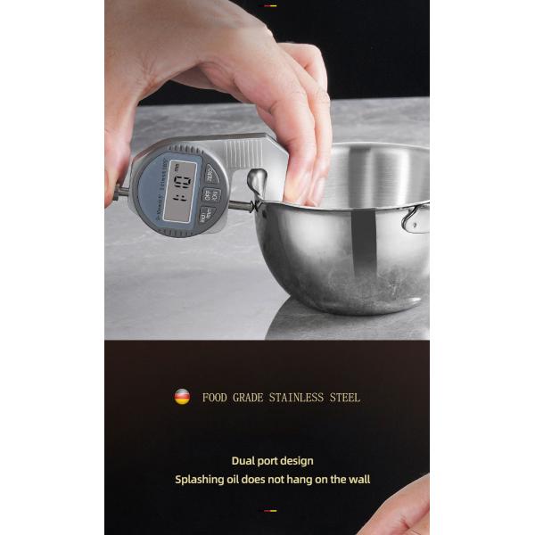 New Arrival Cooking Pot 18/8 Stainless Steel Frying Egg Pot Pan Cooking Pan Spilled Oil Pot With Wooden Handle