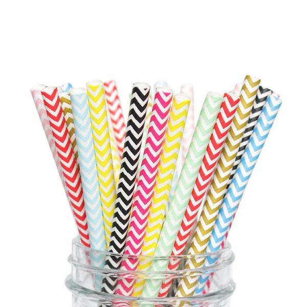 Wavy Pattern Christmas Paper Drinking Straws  BPA Free Graduation Paper Straws