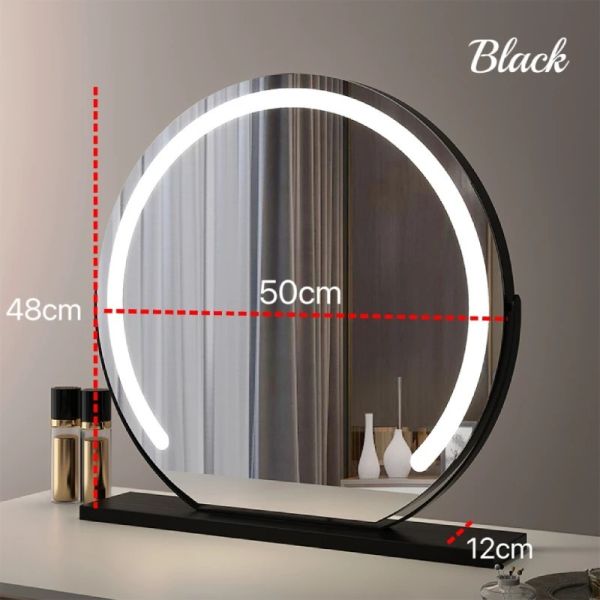 15X Magnification Smart Touch Dimmable 3 Modes 360° Rotation LED Round Makeup Vanity Mirror with Lights Mirror(WH-MR-79)