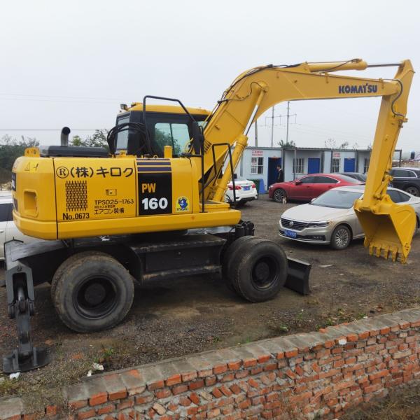                  Used Wheel Excavator Komatsu Pw160 Secondhand 16t Wheel Digger Original Japanese Brand Low Hour             
