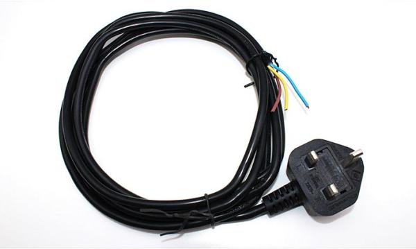 Hot sale BS 3 pin 10A AC Power Cable With Stripped 0.5m-10m OEM power cord