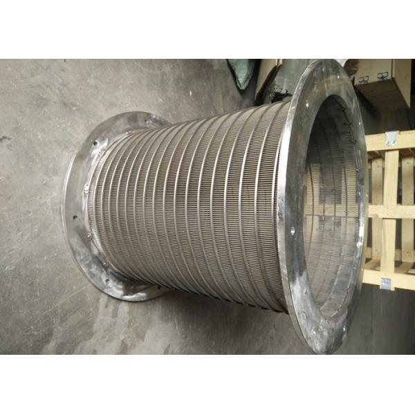 50 Micron Reverse Flange Rotary Screen Drum , Wedge Wire Screen Drum Oil / Gas / Liquid Filtration