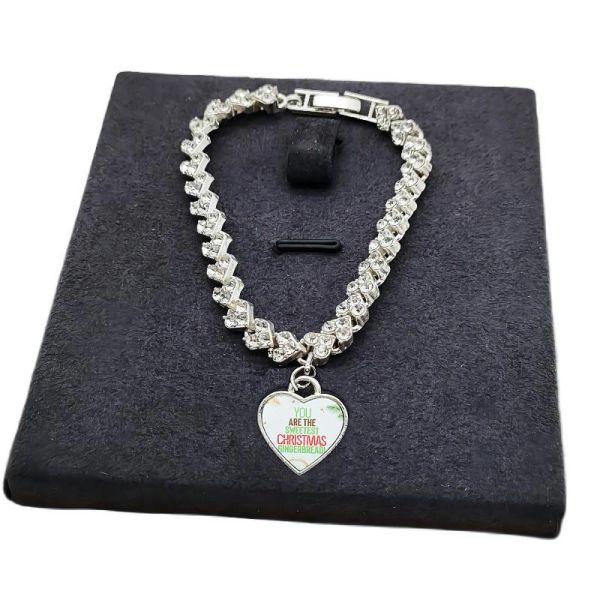 Double Sided Printing Sublimation Rhinestones Bracelet Ins Style