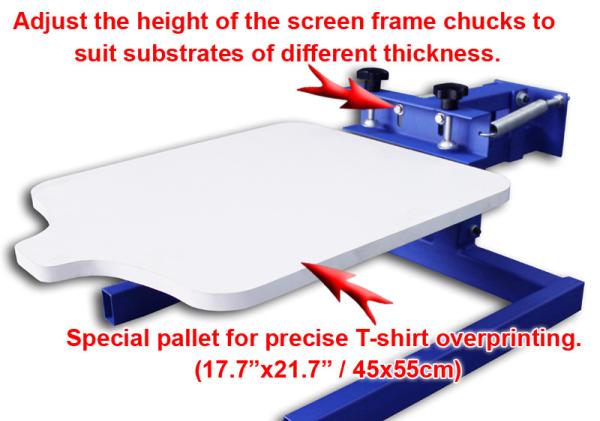 1 color simple screen printing press
